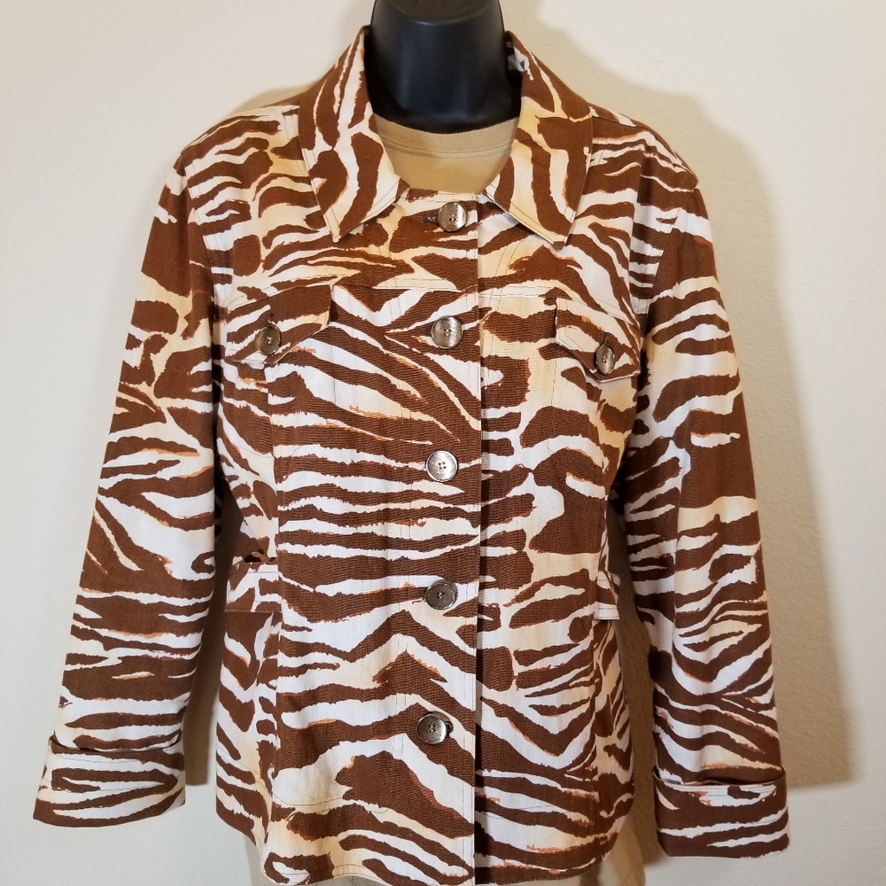 Just B Linen Cotton Denim Jacket, XL - Picture 2 of 8